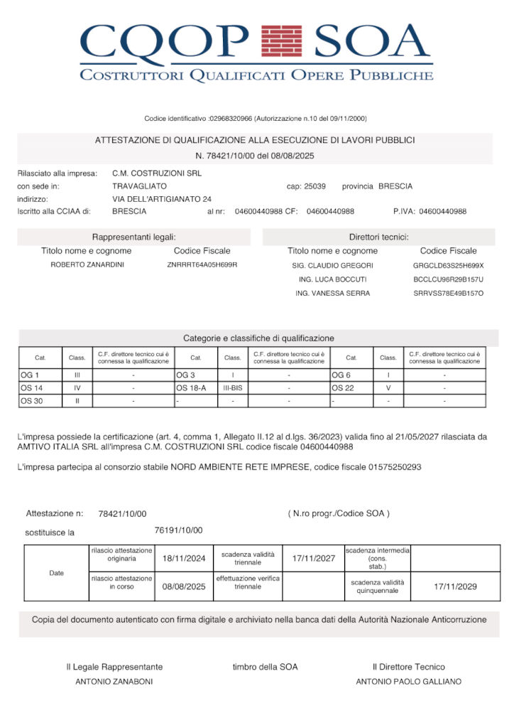 certificazione soa
